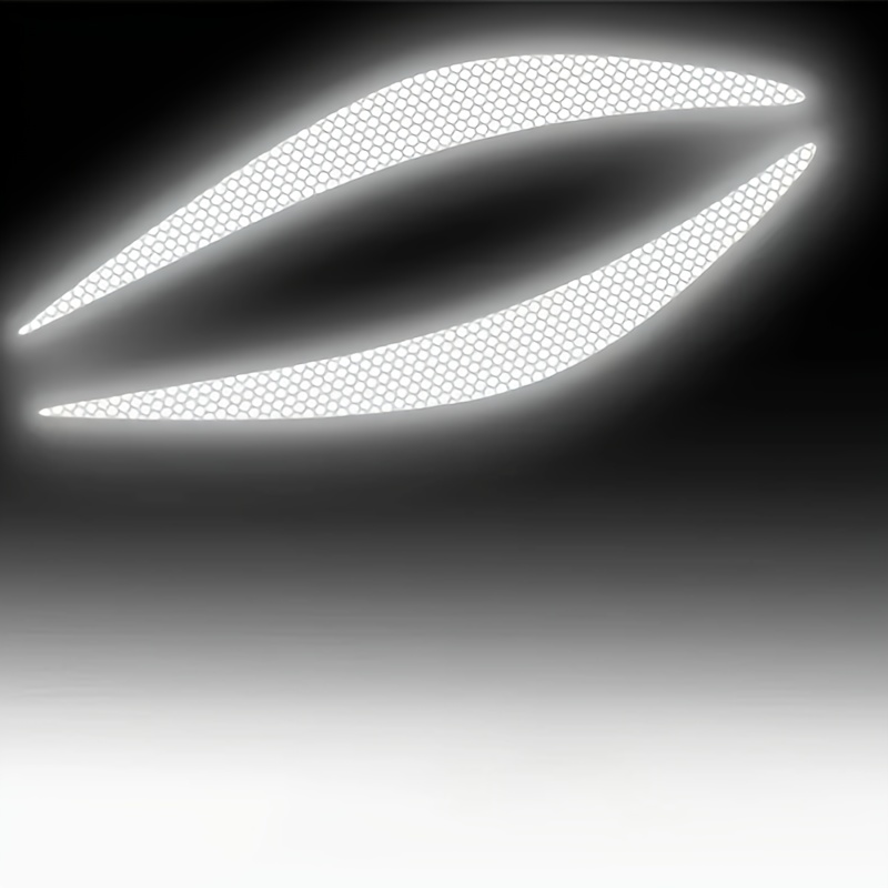 2pcs Reflective Vinyl Car Headlight Stickers - Creative Scratch-proof Decals For Engine Hood Decoration