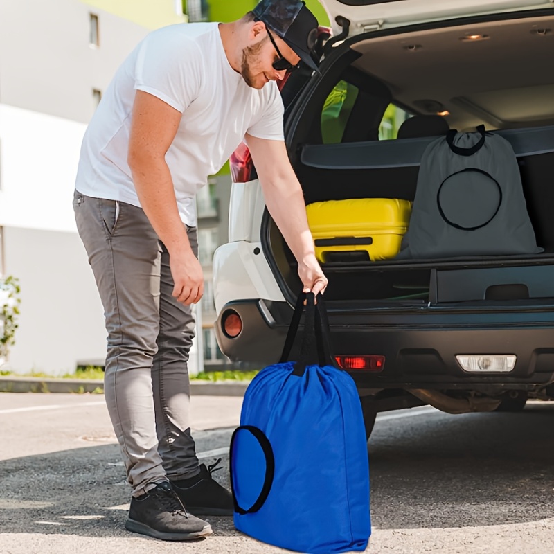 1 or 3 Heavy-Duty Folding Laundry Travel Bags with Handles - Portable Drawstring Storage Bags, Suitable for Suitcases, Camping, Hotels, Gyms, Moving - Durable Polyester Fabric, Reinforced Stitching Design, Lightweight and Tear-Resistant Material, Space-Saving, Essential for Camping, Hotel Guests, Laundry Bags