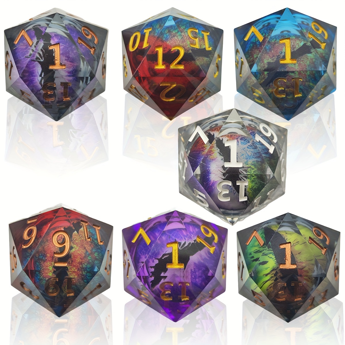 

35mm Resin Shakeable Large Dice, Multi-sided Table Game Resin Dice, Used For Rpg Table Games, Mathematics Teaching, Christmas Gifts, Etc. D20 D12 D10 D8 D6 D4