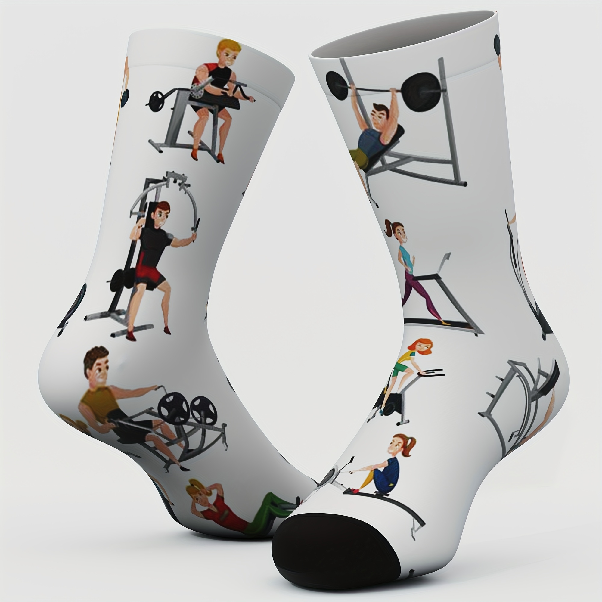 E-shop 1 Paar Unisex Socken, Digitaldruck, Themenmuster, Bequem und Atmungsaktiv, Multi-Element Street Style Socken für Paare, Geeignet für Sport,
