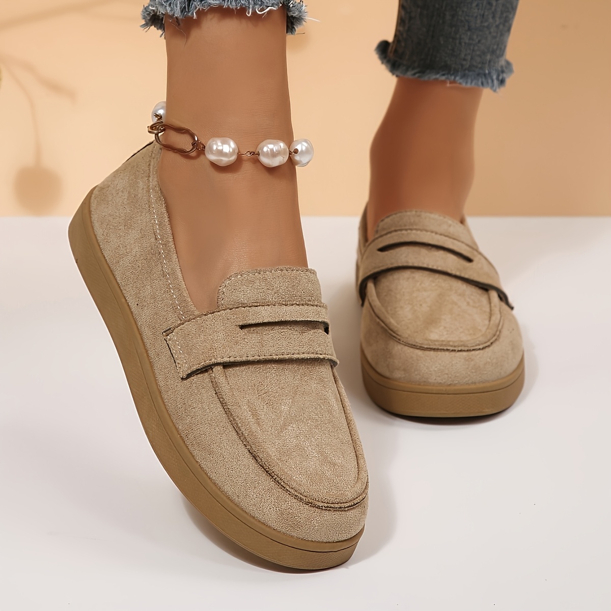 TEMU Women's Loafers, Soft Sole Casual Single Shoes, Retro 4-color Flat-bottomed Lazy Shoes, Women Shoes, Sneakers