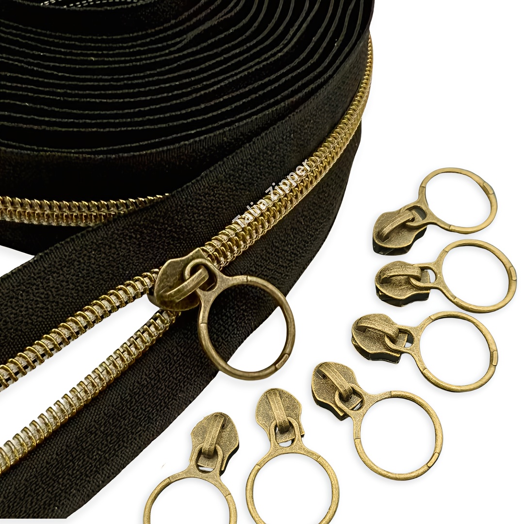 TEMU 15pcs #5 Stylish Metal Round Zipper For Purse Making Supplies, Shoes, Boots, Bags, Backpacks Backpack Hardware, Diy Wallet Making
