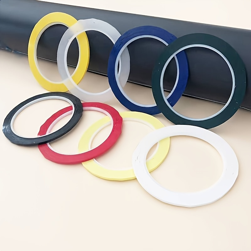 E-shop 8 Rollen, 66 Meter pro Rolle, 0,3 cm breites fluoreszierendes Klebeband Whiteboard Klebeband Sortierte Farben, dünnes Klebeband für Whiteboard,