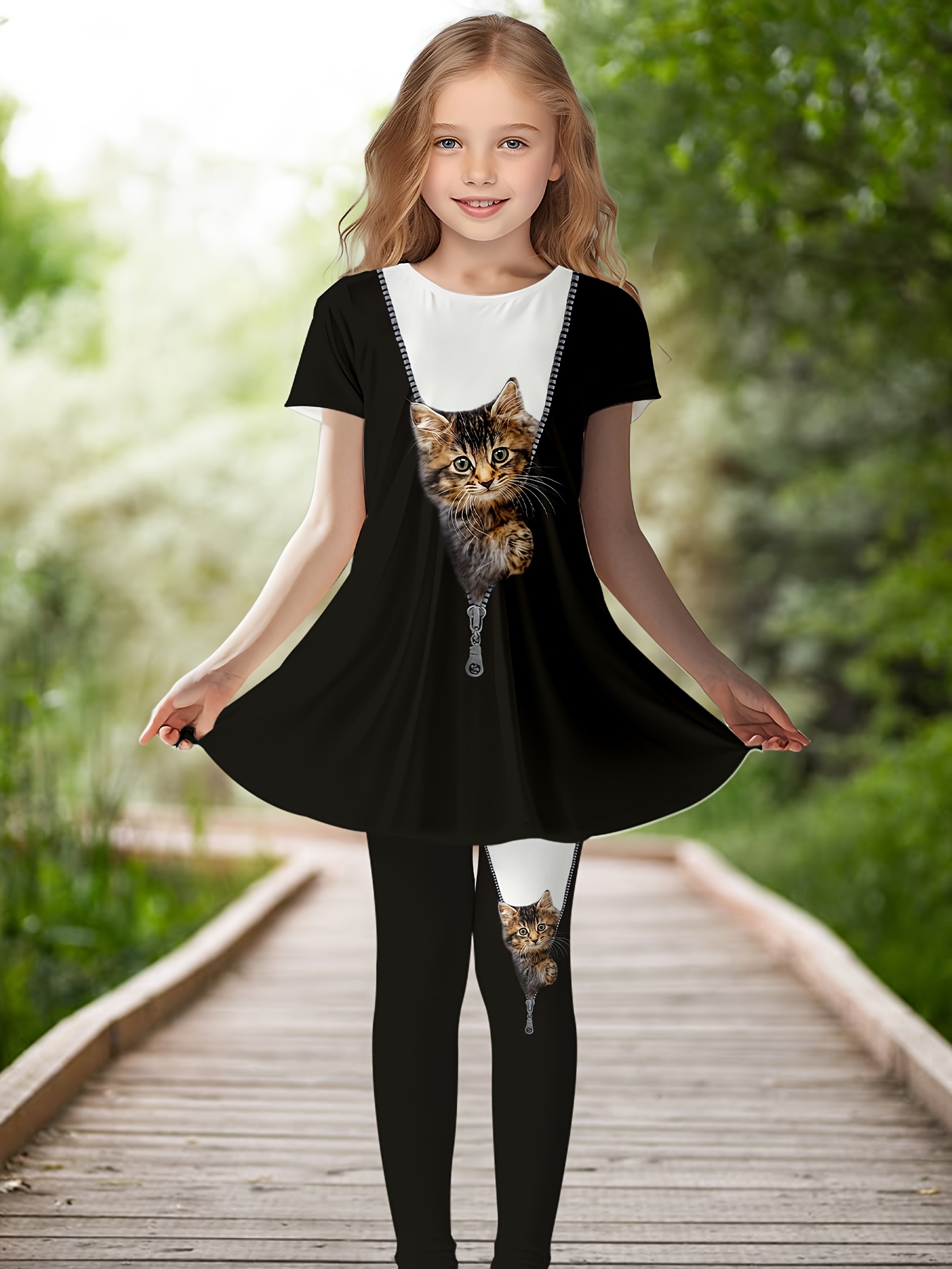 breathable comfortable cute kitten 3d print short sleeved - Temu Bahrain