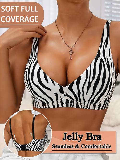 womens seamless leopard print v neck bra wireless non removable padding adjustable straps and eye closure breathable and comfortable womens push up bra womens leopard print bra