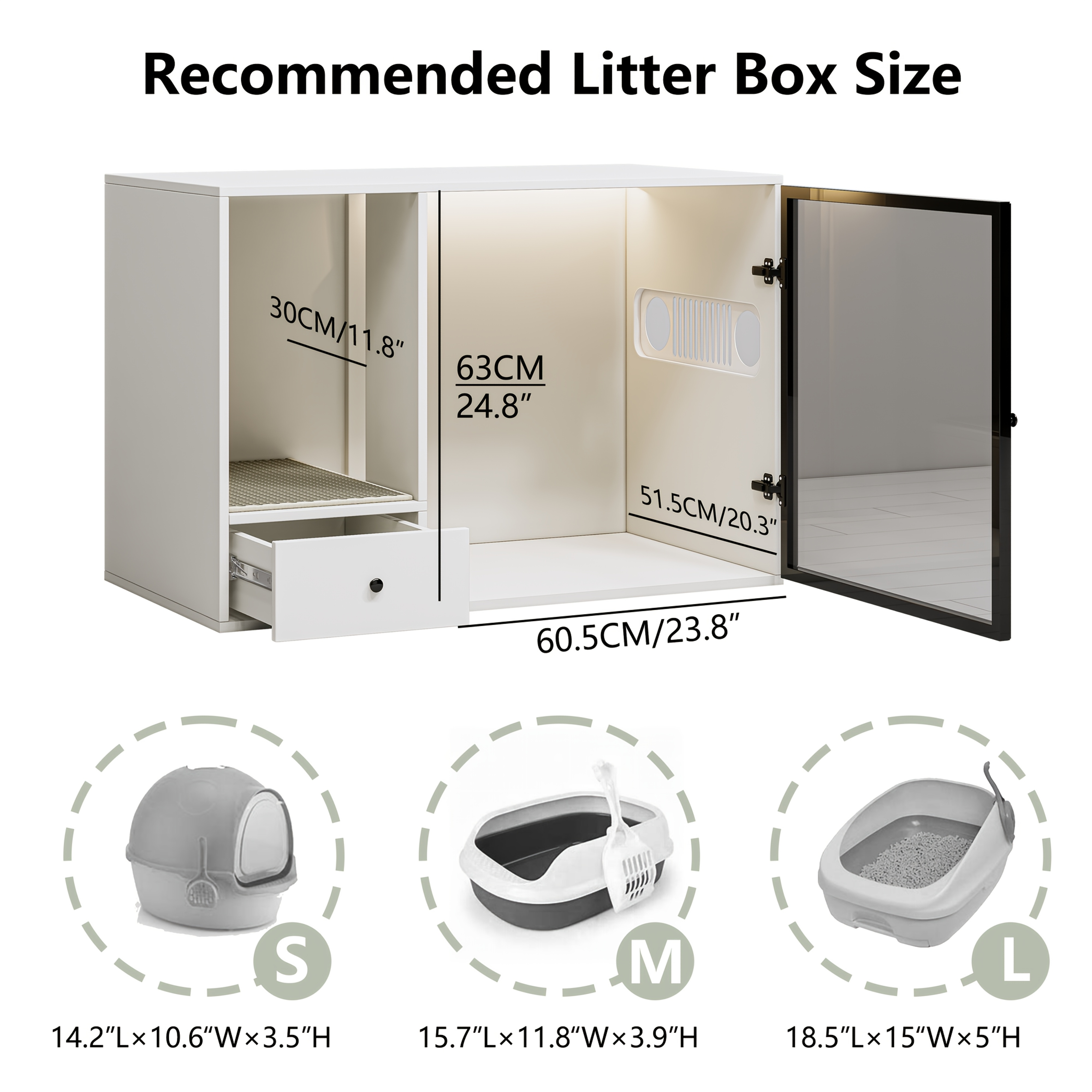 best size for cat litter box Courtyard Hidden Litter Box Base Kit Mocha Brown – Good Pet Stuff Co main image 1