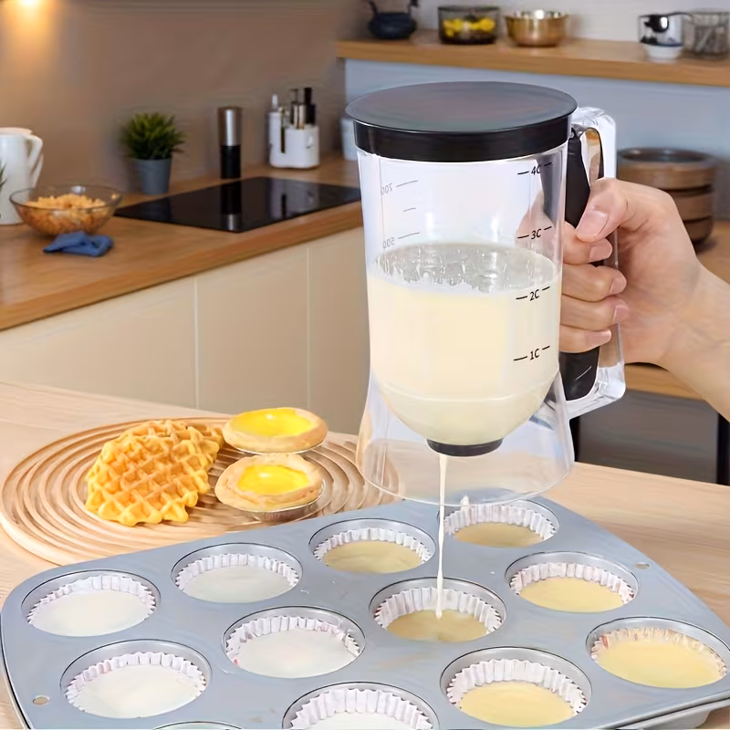 1pc dispensador de masa para cupcakes antiadherente con pico - vertido manual, sin necesidad de electricidad, porciones uniformes para cupcakes - superficie de limpiar y de - diseño resistente y seguro para - ideal para principiantes y en repostería o profesional Detalles del producto 0