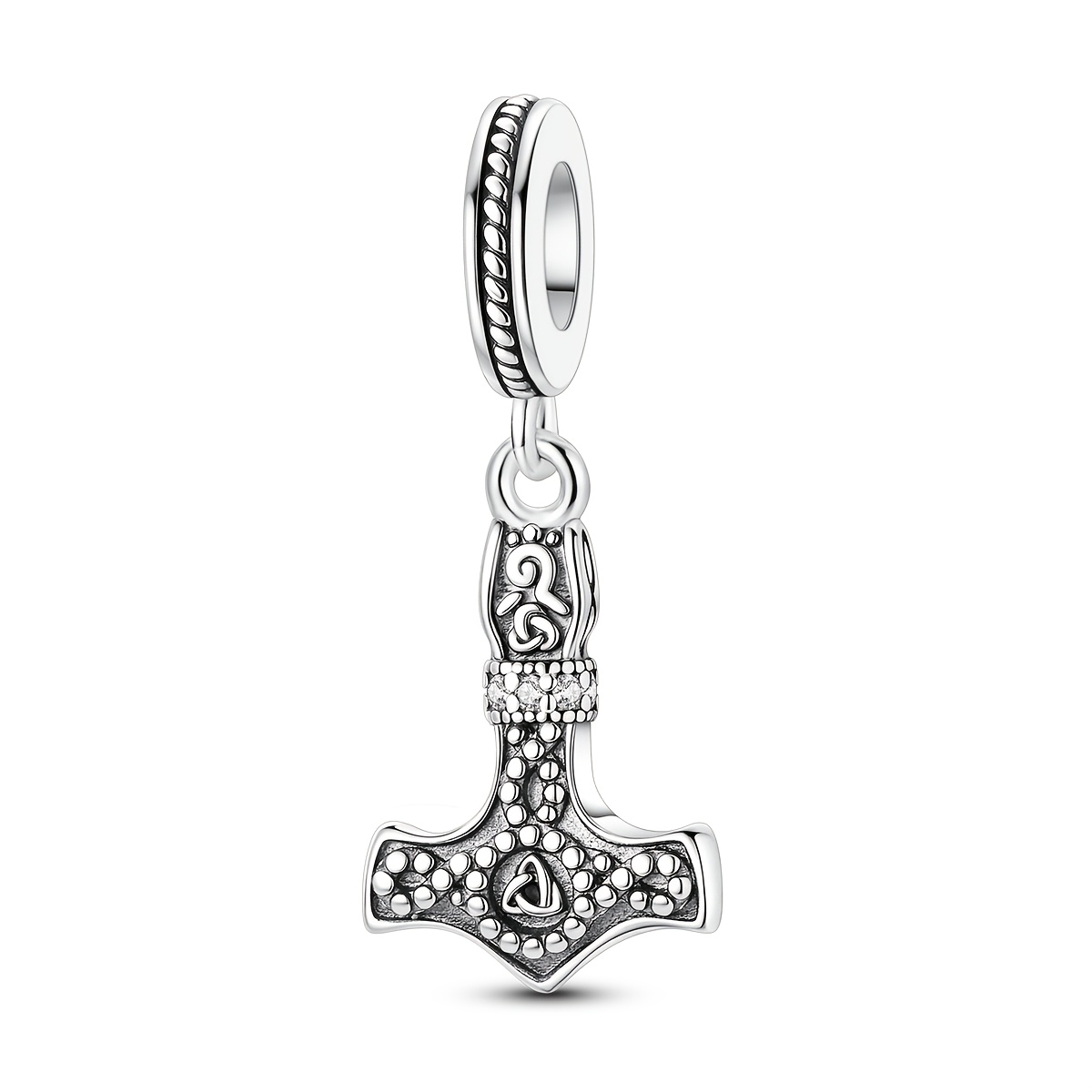 TEMU . Silberfarbene Charms Perlen für Damen Hammer Charms Elegante Schmuck Geschenkbox Verpackung Passend für Original Armband und Halskette