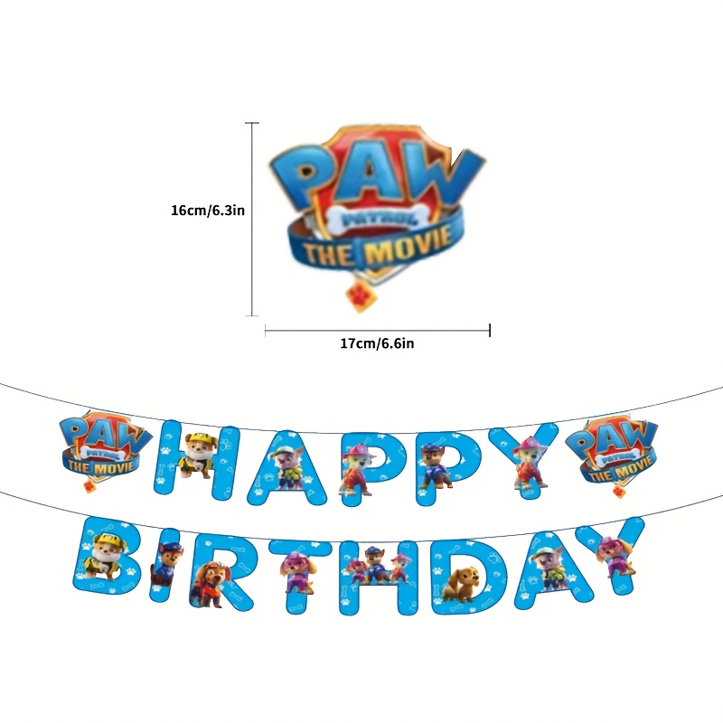 Decoration And Setup For A Birthday Celebration Featuring A Flag-raising Scene With The Dog Patrol