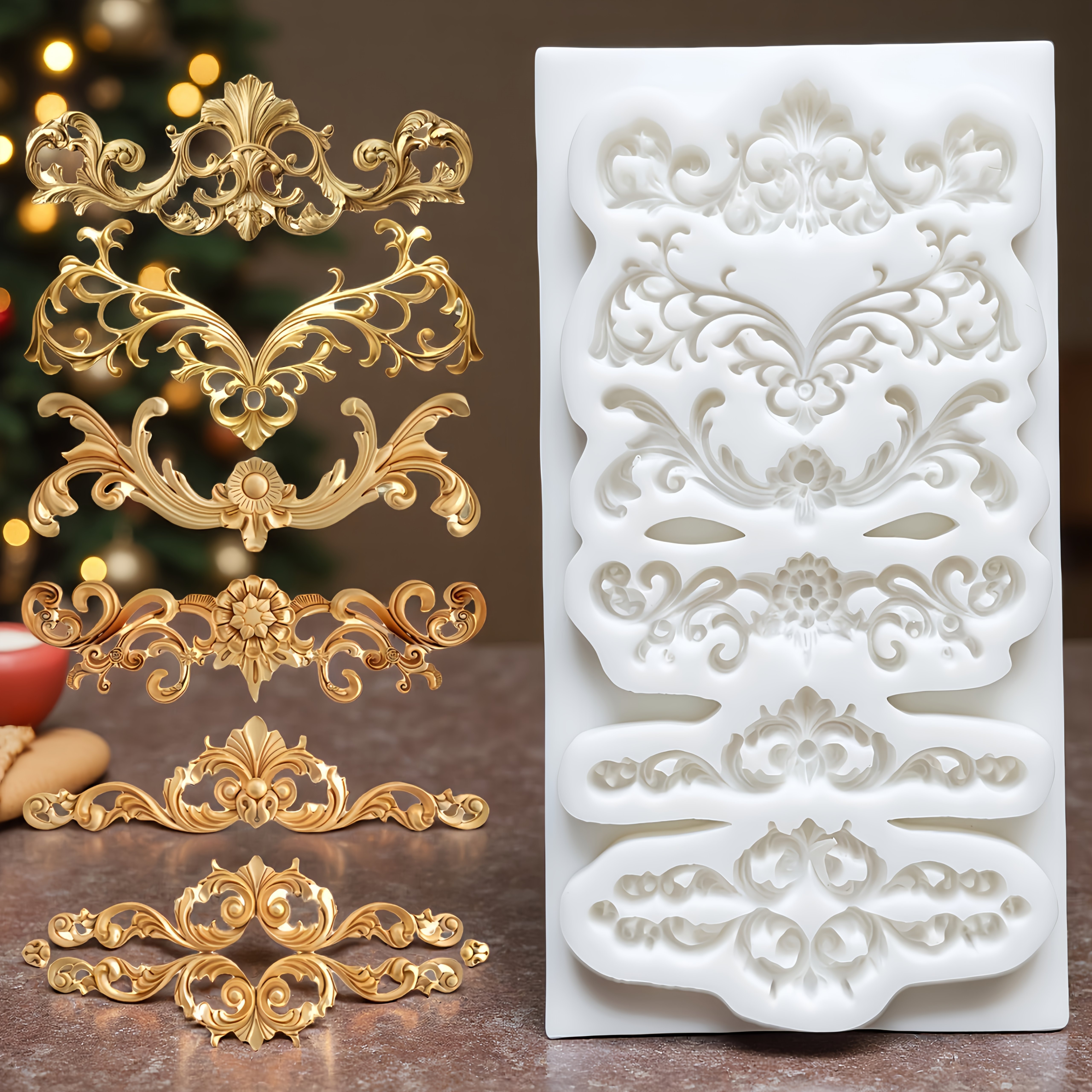European Retro Style Relief Decoration Pattern Creative Cake Mold, Delicate And Delicate Drip Glue Mold, Cake Decoration Additions, Baking Mold