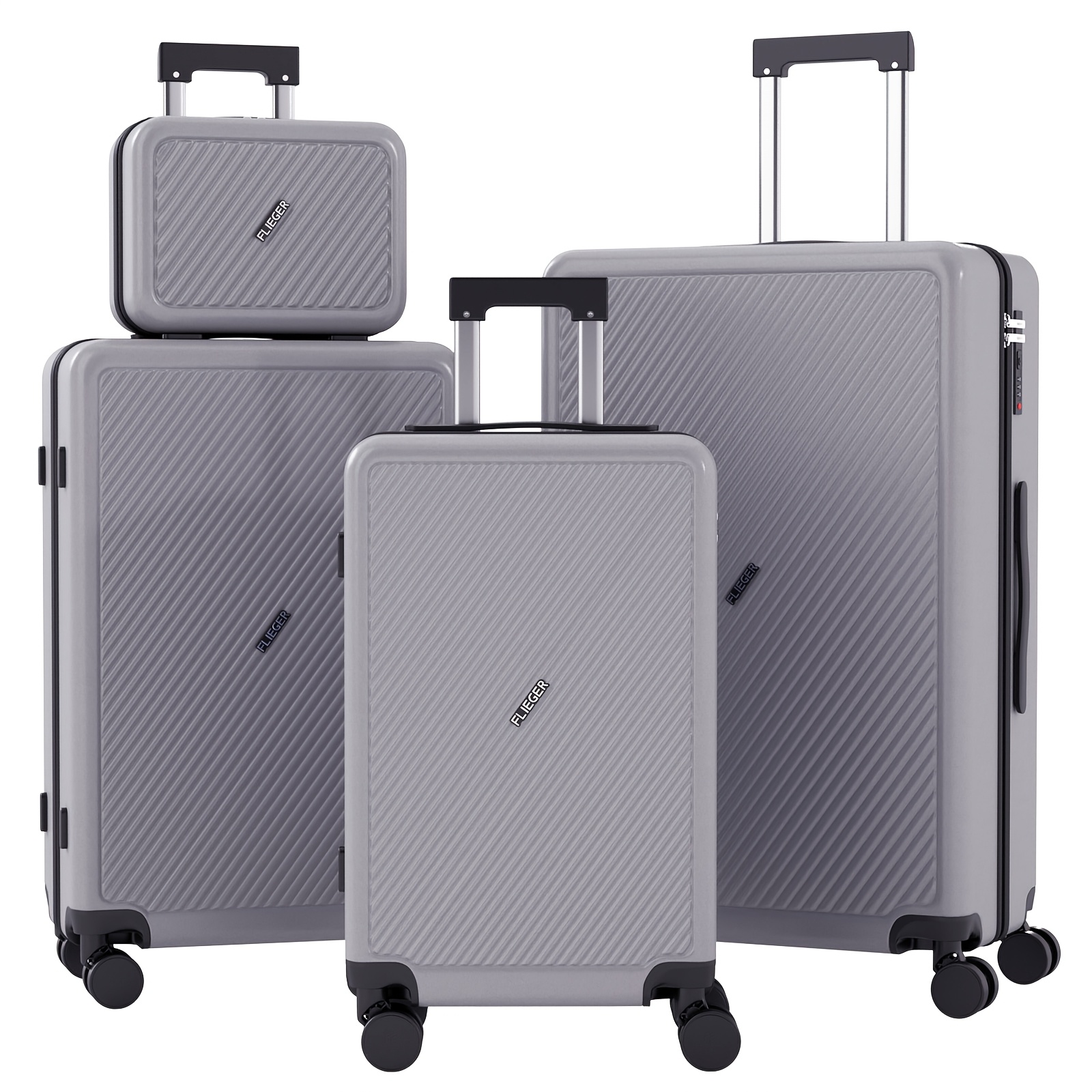 TEMU 4pcs/hard Shell Luggage Set (12/20/24/28 Inch) Luggage Suitable For Short And Long Trips, Equipped With Universal Wheels, Abs Material, With ,