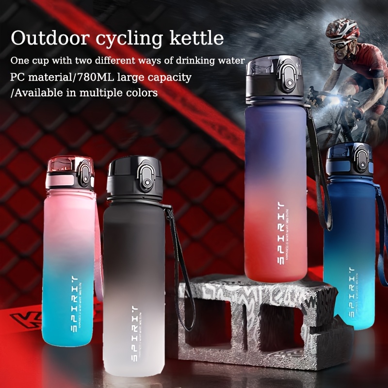 

1pc 780ml/26.4oz Gradient Water Bottle With Strap - Leakproof, Bpa-free Pc Material, Gym, Office, Outdoor Activities Like Cycling & Running - Ideal Birthday Or Holiday Gift, Best For Christmas