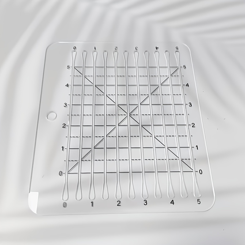 TEMU Transparent Acrylic Square Cutting Template, With Grid , Used For Precise Sewing And Manual Projects, Durable Plastic Tools, Used For And Fabric