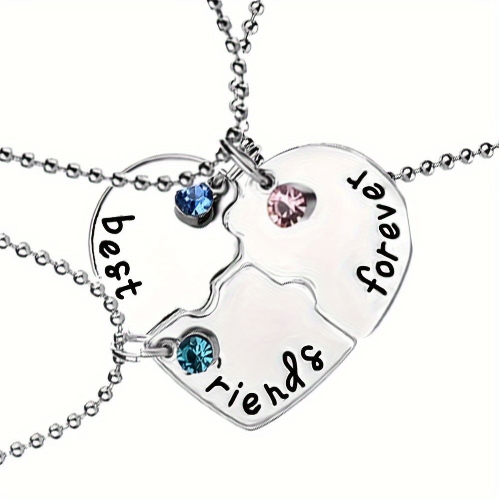 

Ensemble de 3 pendentif en de en de cœur, 'Meilleurs Amis ' Breloque BFF, Bijoux de tonalité argentée , Accessoires de rentrée à la rentrée sur le thème de la