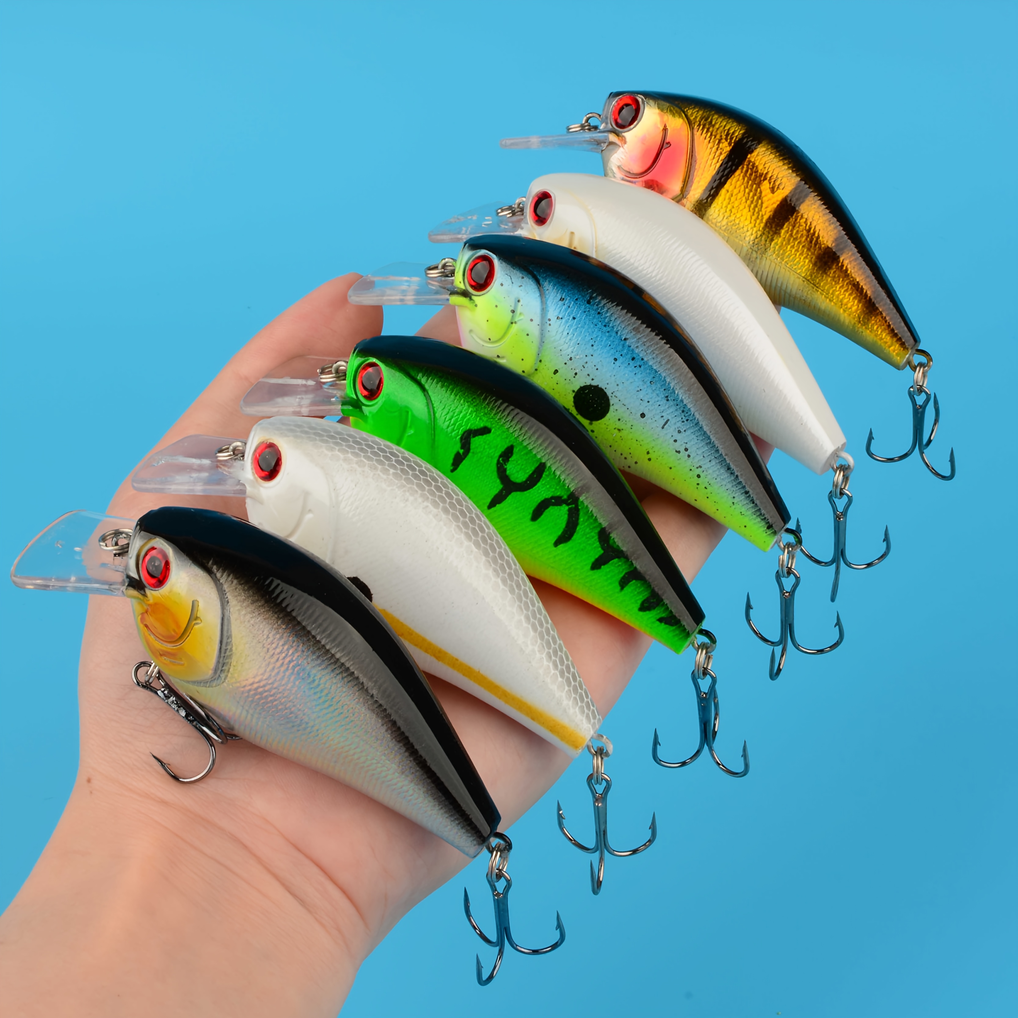 6pcs Hard Bait Froating Minnow Fishing Lure Pesca Hook Fish Wobbler Crankbait Fishing Tackle Artificial Lures
