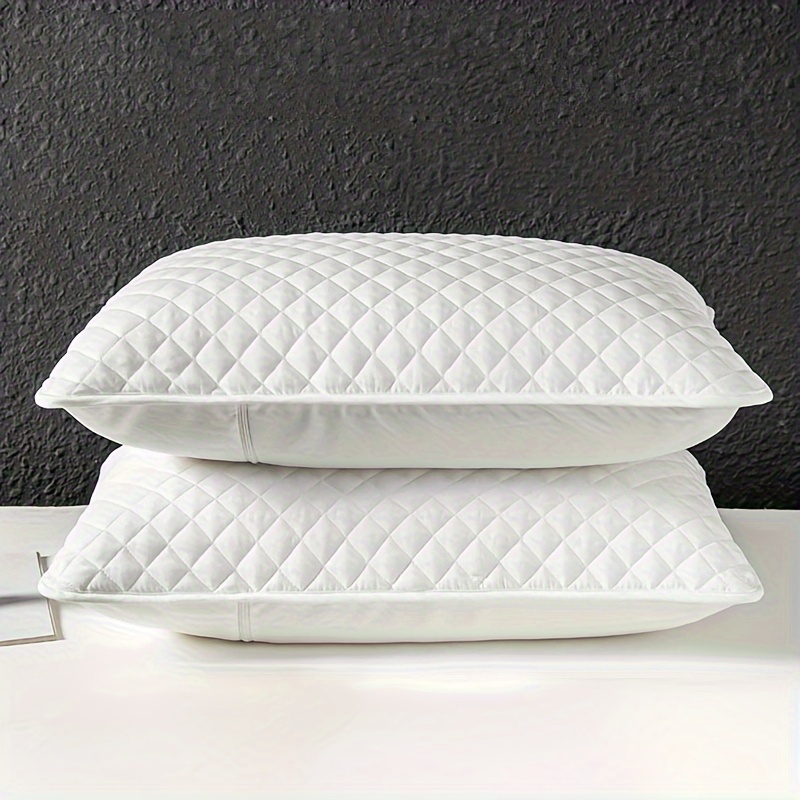 

2pcs Solid Color Quilted Three-layer Isolation Layer Hotel Pillow Adult Breathable Thickened Pillowcase, Pair Pack Without Pillow