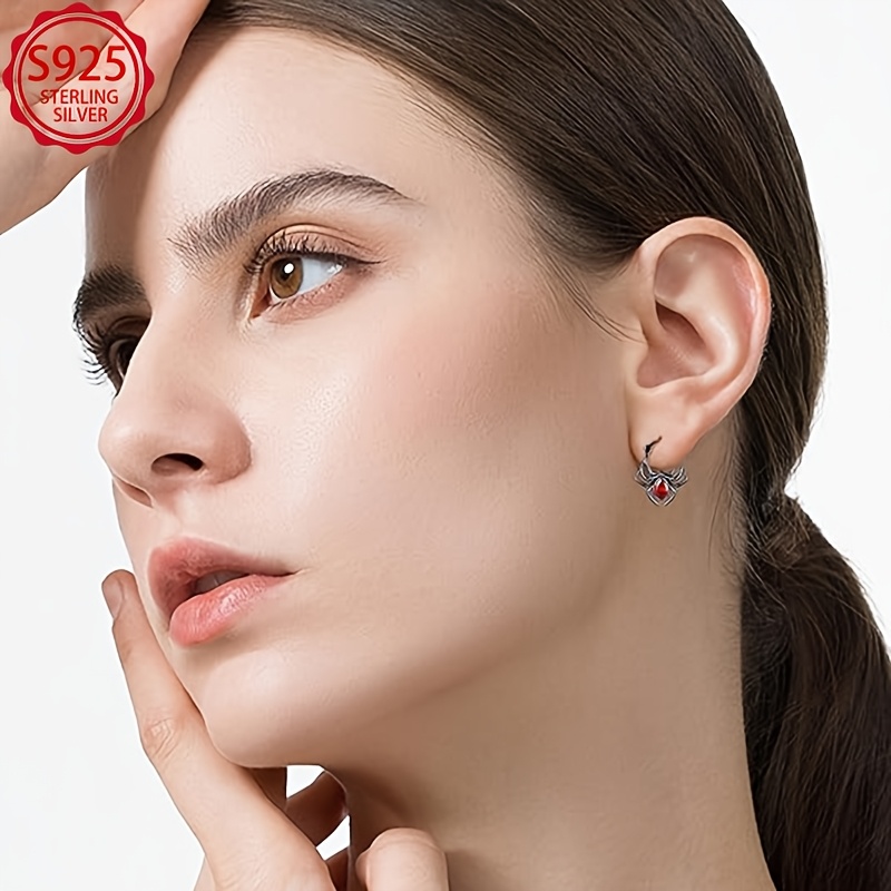 S925 Sterling Silver Spider Ear Cuffs — Punk Style Earrings