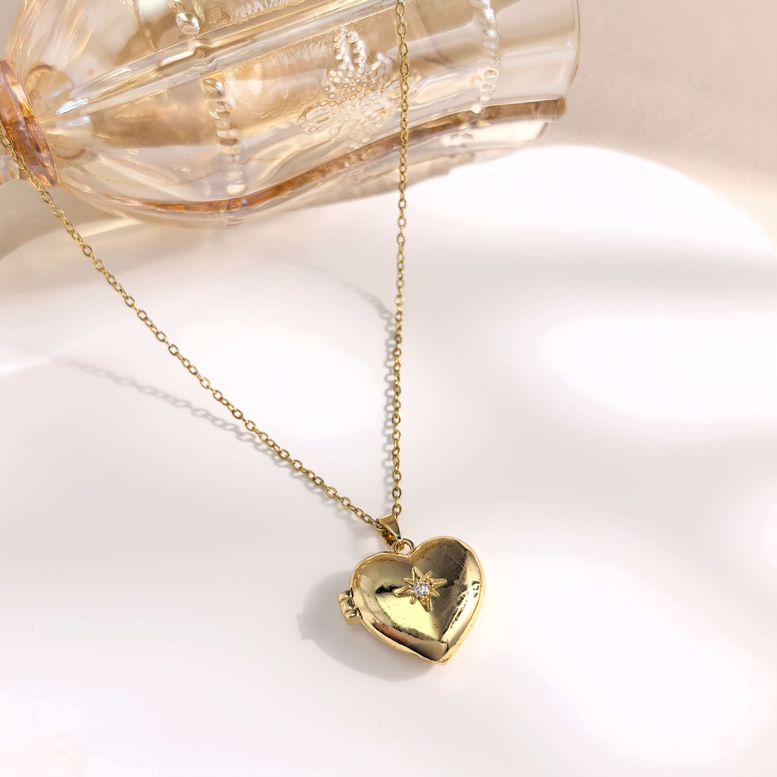 Heart-Shaped Photo Locket Necklace