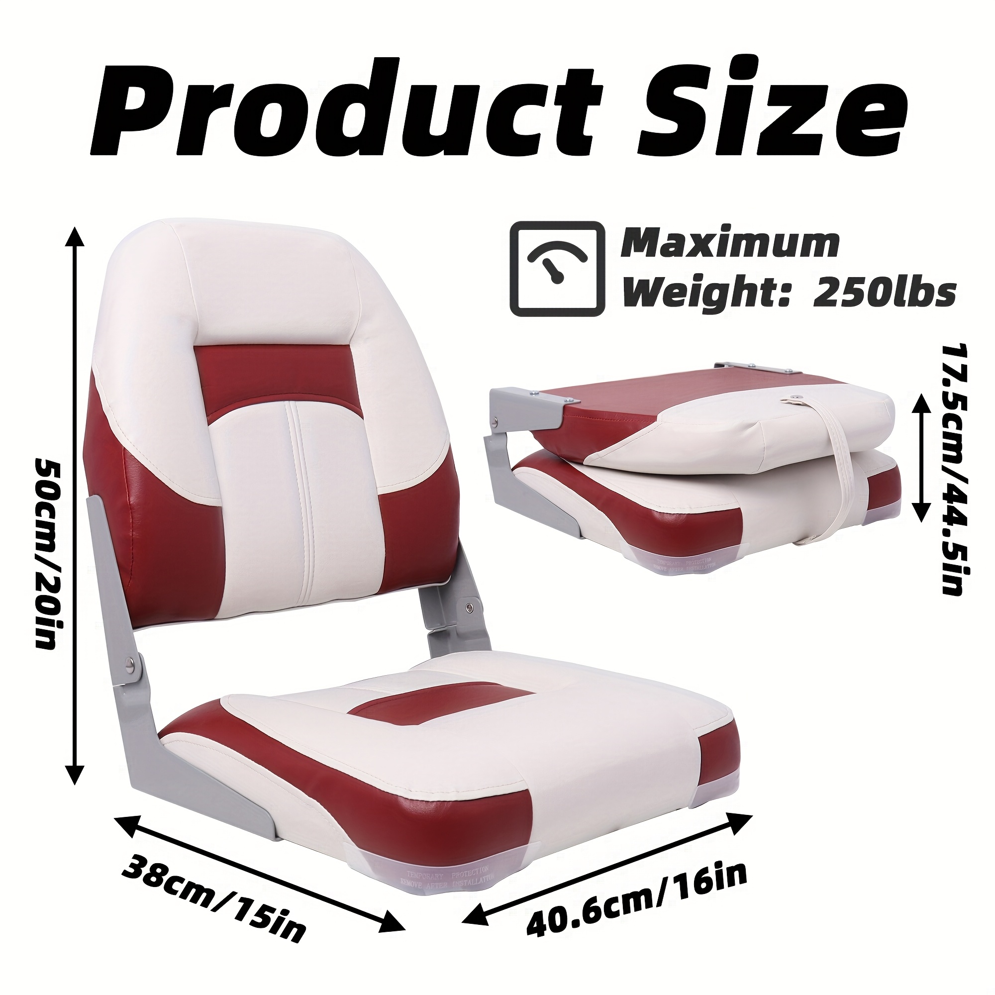 2pcs Foldable Marine Captain Chair with Color Patchwork