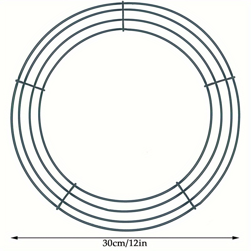 TEMU 12-inch Metal Wire Wreath Frame – Dark Green Diy Craft Ring For Floral Arrangements And Garland – Versatile Deco For Fall & Winter Holidays –