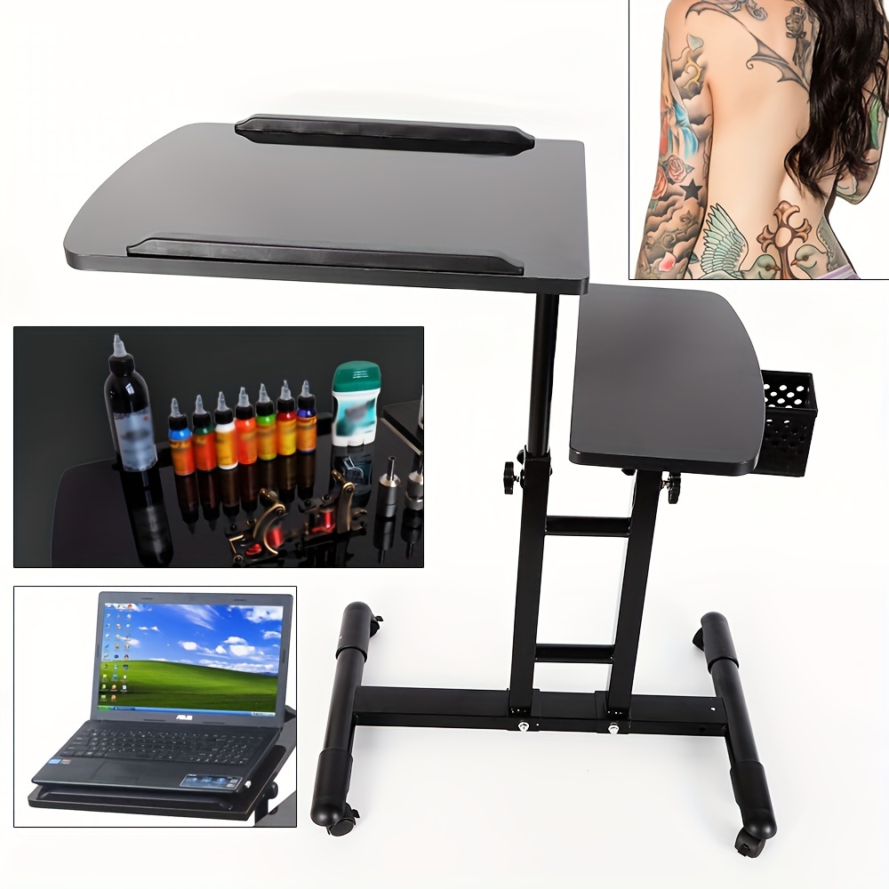 

Tattoo Workstation Tray, Double Countertops Large Tattoo Stand, Tattoo Desk Table Salon Rolling Tray, Hair Tray With Adjustable Height