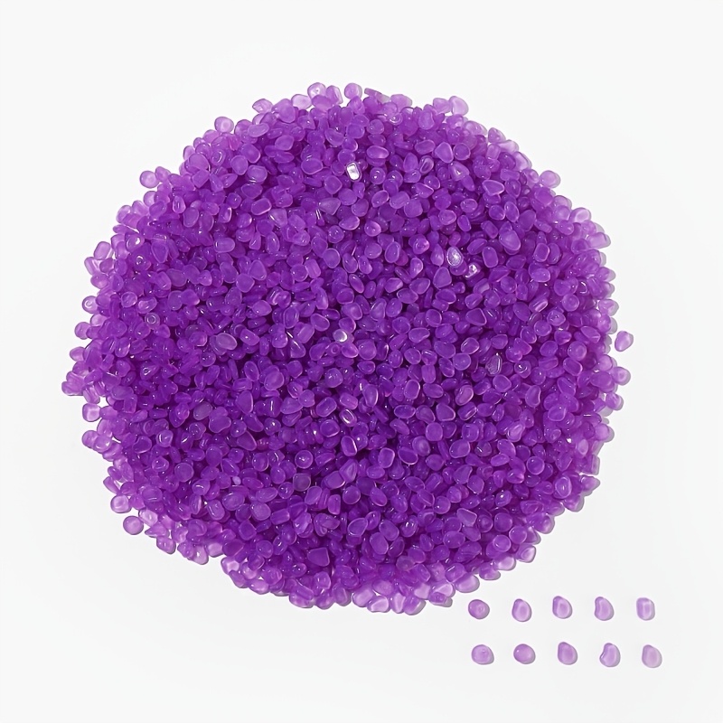 Image of 600pcs Vibrant Purple Pebbles For Fish Tanks, Flower Pots & Garden Decor – Glow In The Dark Pc Stones For Nighttime Landscaping