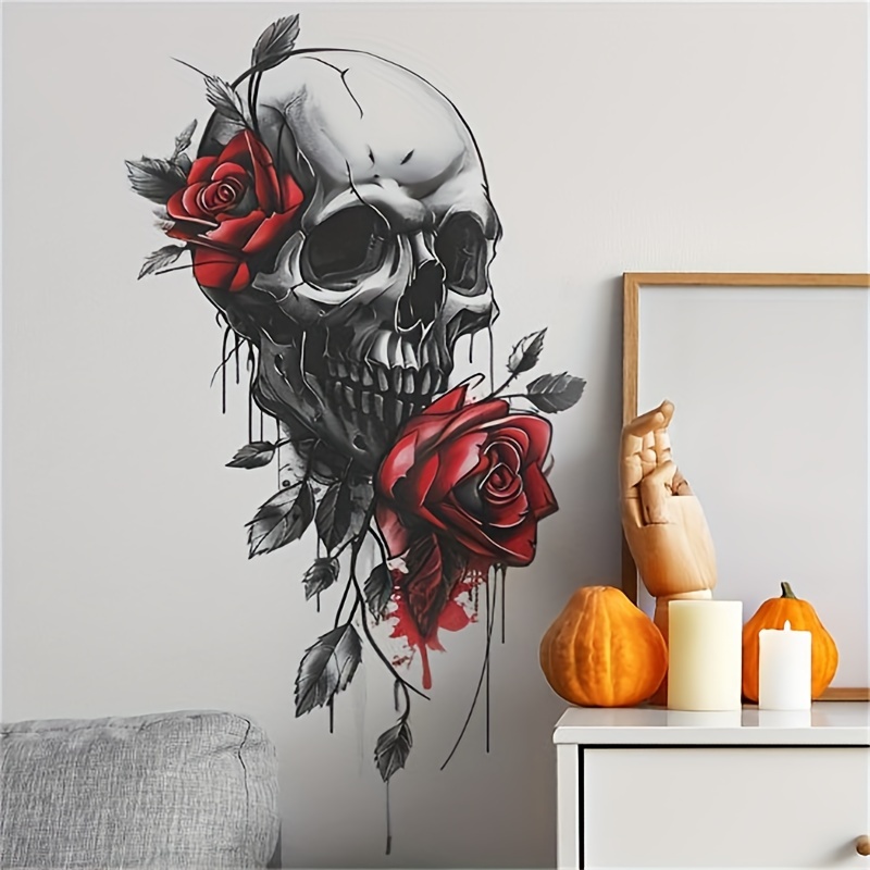 Halloween Wall Decals: Rose , Self-adhesive, Reusable, Perfect For Home Decoration