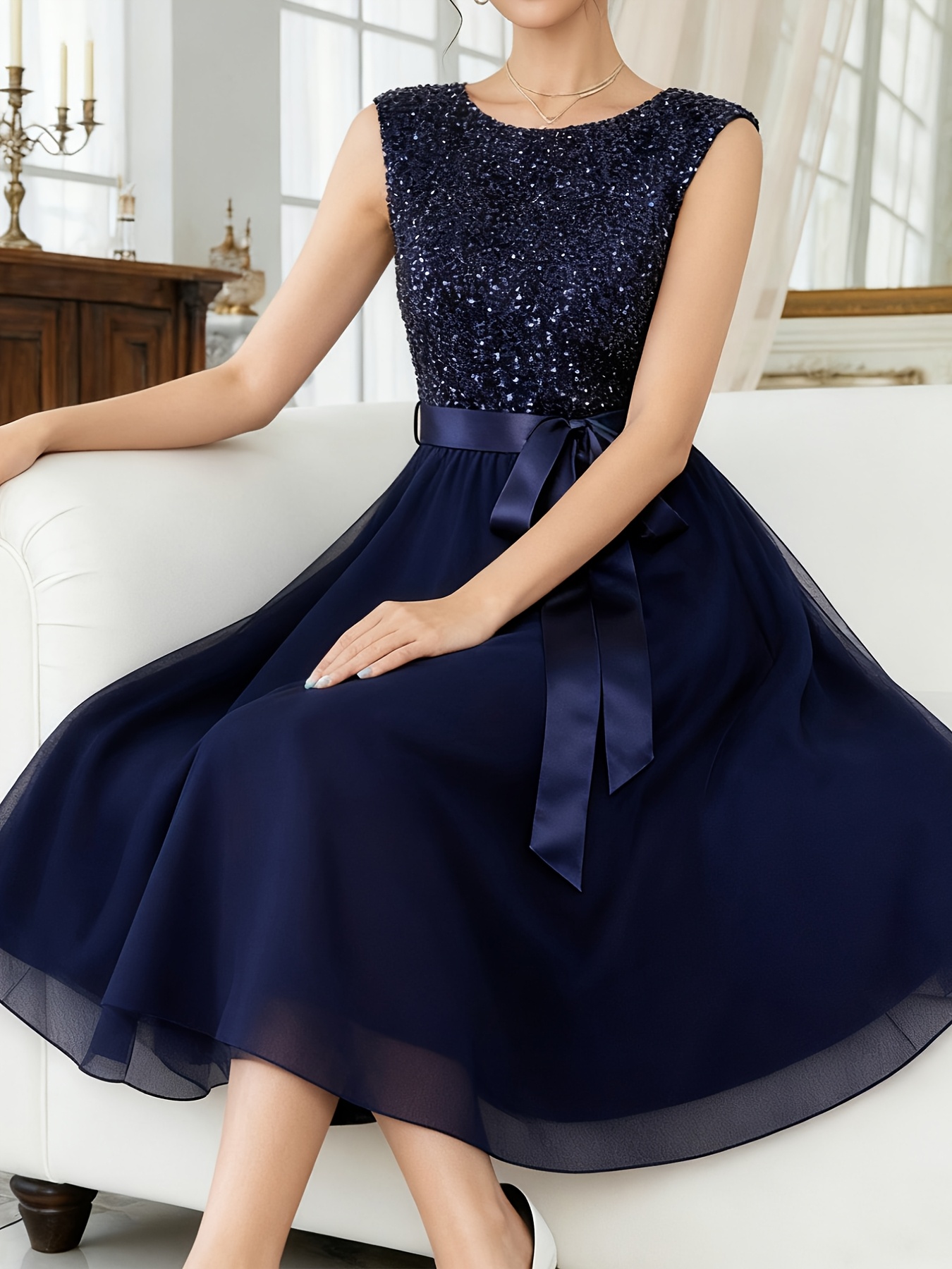 womens sequined velvet dress chiffon skirt elegant party - Temu Mauritius