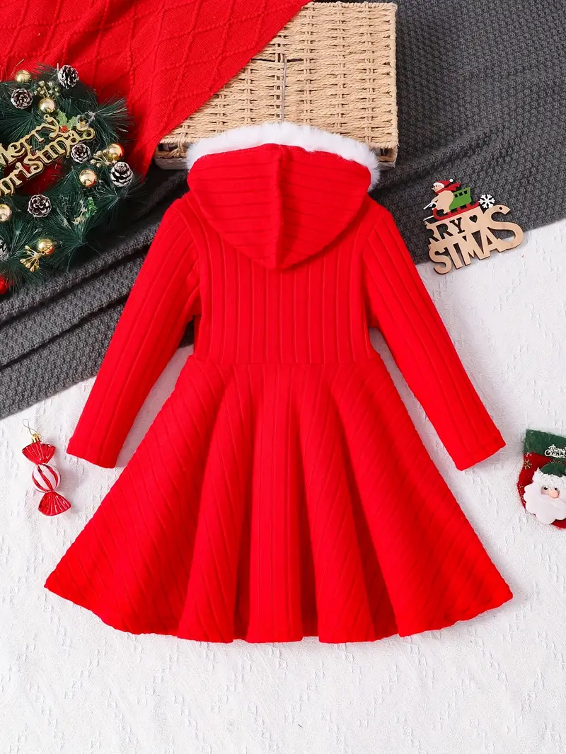 red and white winter dress Red and Black Plaid Pattern Winter Lolita Dress with White Plush Hemline and Bow Brooch