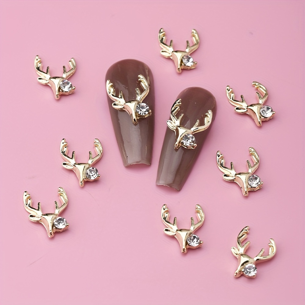 

10pcs Elk - 3d Alloy Accessories For Diy Christmas Art Decorations, -free