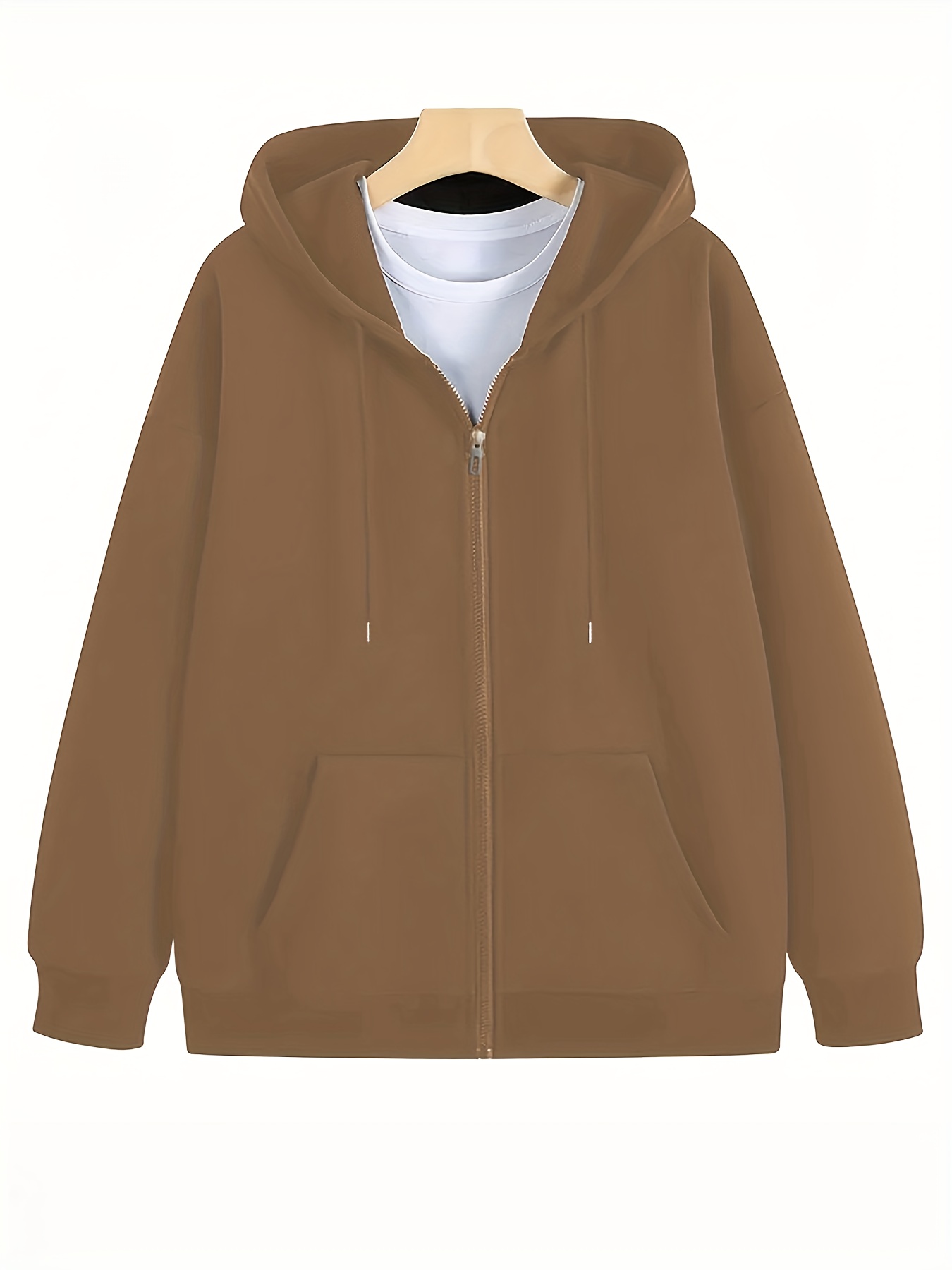 mens casual zip hoodie jacket stretchable polyester sports Temu