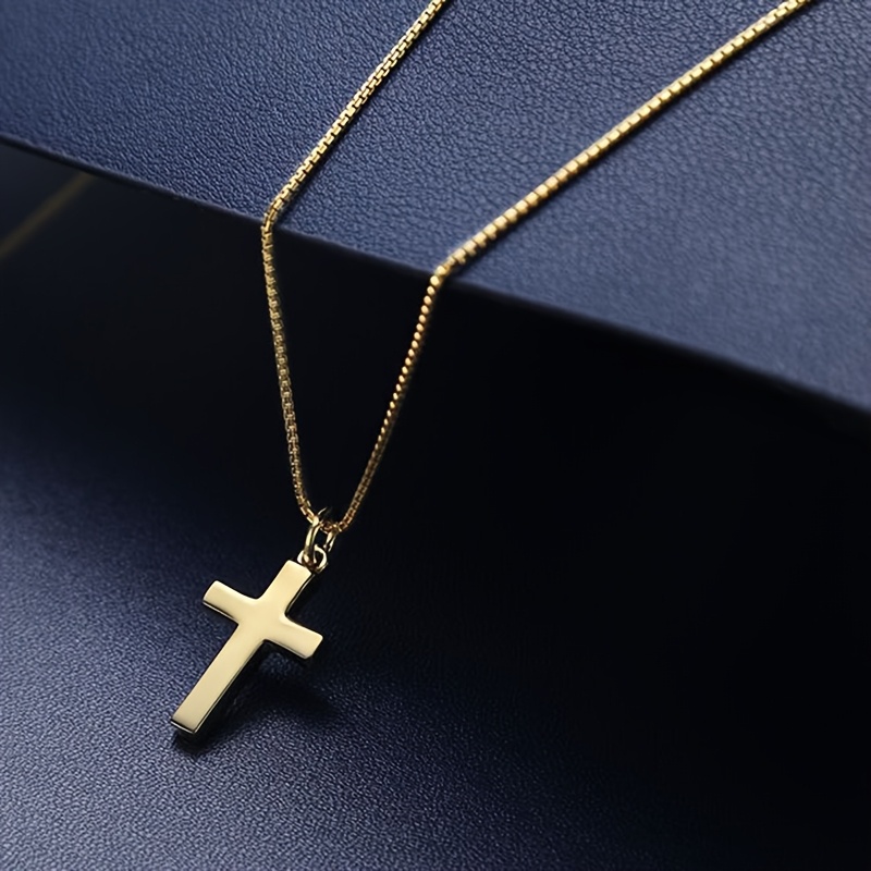 Custom Stainless Steel Cross Pendant Necklace — Personalized Gift