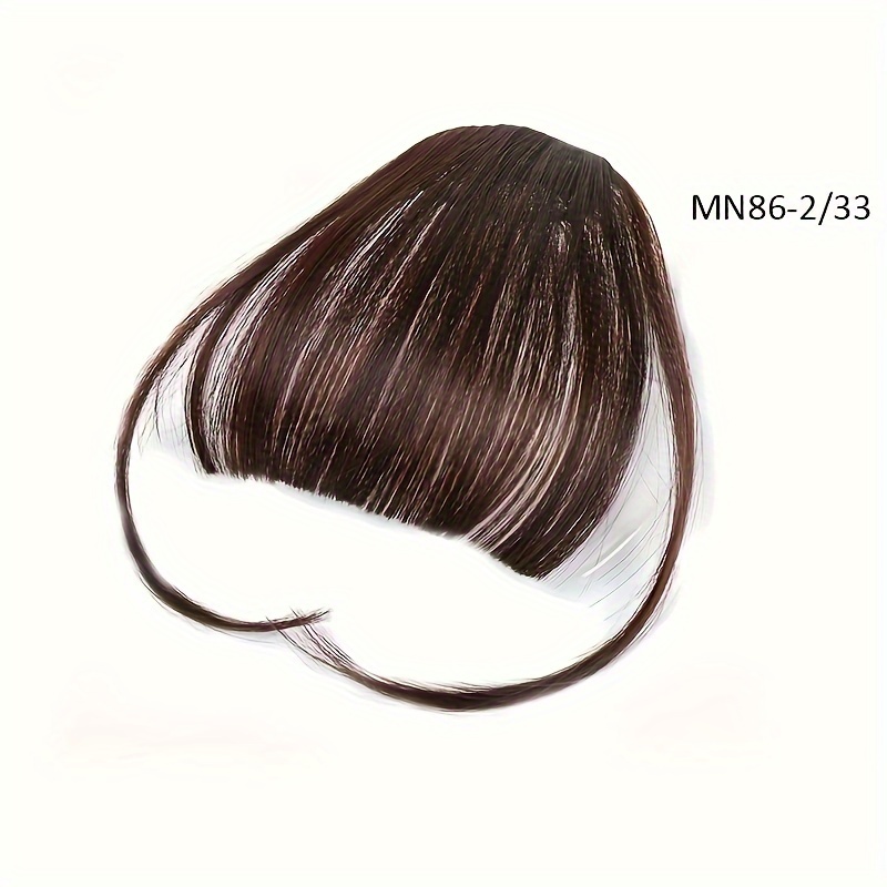 elegant womens afro curly clip in hairbangs wig natural looking   dark     bangs fluffy lengthening hair accessory comfortable   with breathable mesh details 8