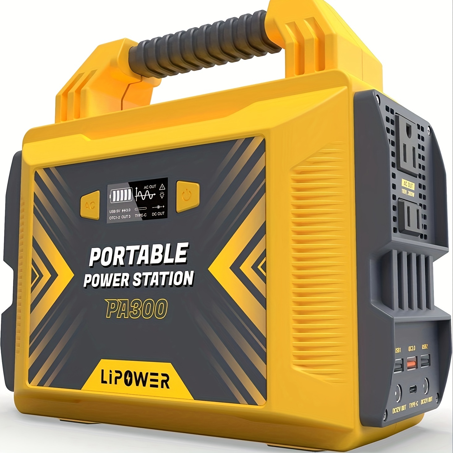 

300w Portable Power Station, 296wh Solar Generator Backup Battery With Led Light For Camping Travel Emergency