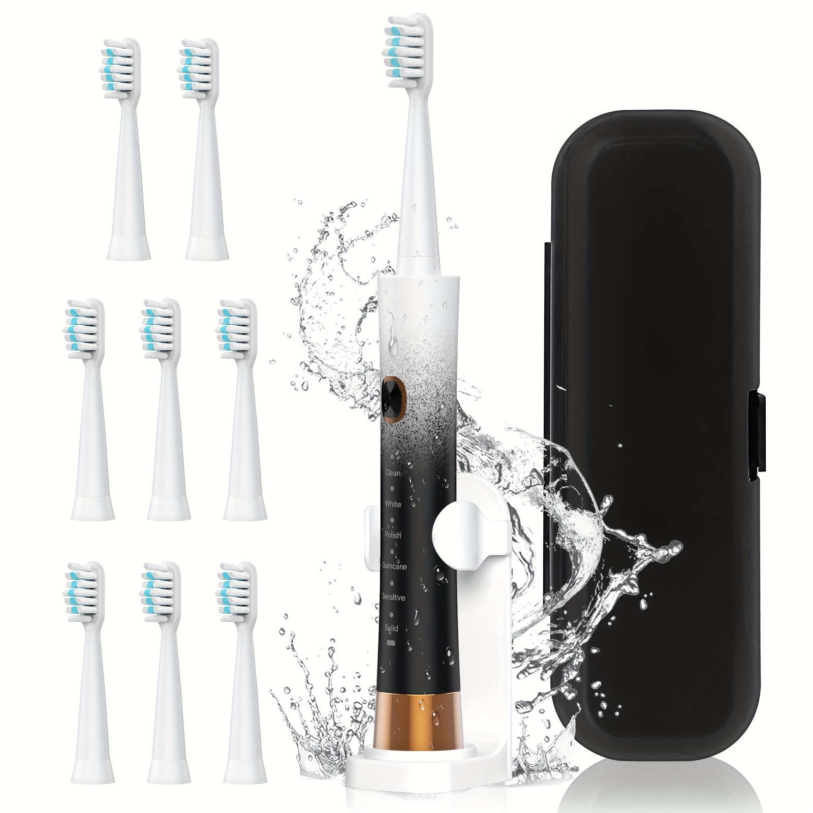 

Adult Electric Toothbrush With 8 Brush Heads, Ipx8 Waterproof, 60 Days Of And 42000 Vpm, 6 Cleaning , Travel Electric Toothbrush With Electric Toothbrush Holder, Toothbrush Travel Set, Halloween Gifts