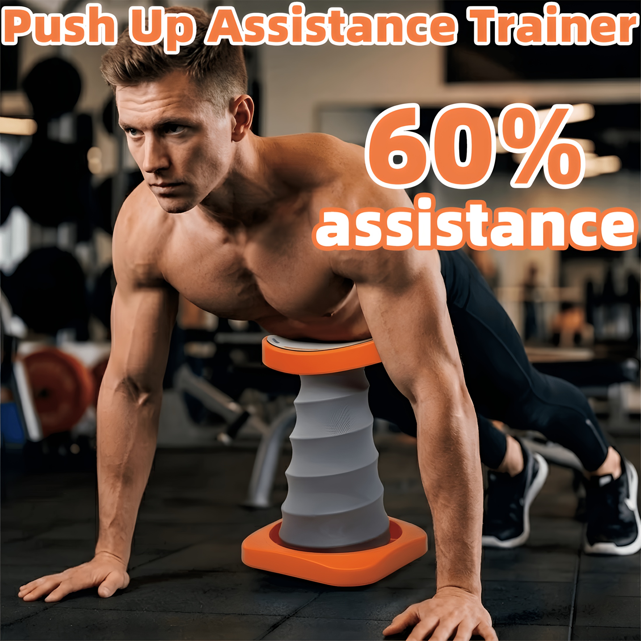 Push-up Assist Device, Push-up Stand, Fitness Aid Tool, Provides Approximately 60% Assistance, Enhances Chest and Shoulder Strength, Effectively Trains Upper Limb Muscles, Improves Fitness Posture, Essential for Home Workouts, Suitable for Fitness
