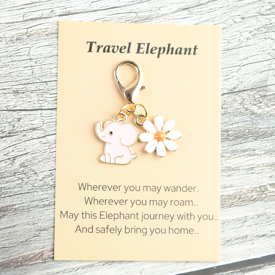 TEMU 2D Flat - 1 di 6 Portachiavi Elefante 2D Carini, Appassionati di Viaggi per degli , Il Miglior Regalo /Aggiustamenti Carini per la Borsa, per