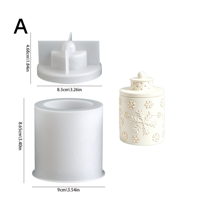 TEMU Set stampi per argilla fai da te disponibili in tre set opzionali pezzi per barattoli aromaterapici cilindrici in natalizio. Il set di stampi in
