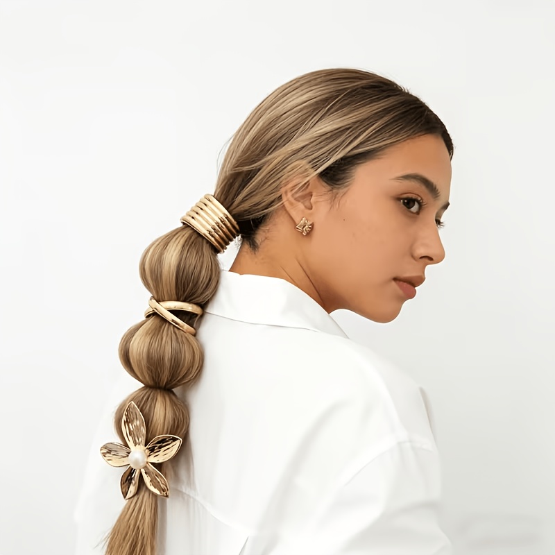 3pcs Golden Alloy Hair Accessory Set
