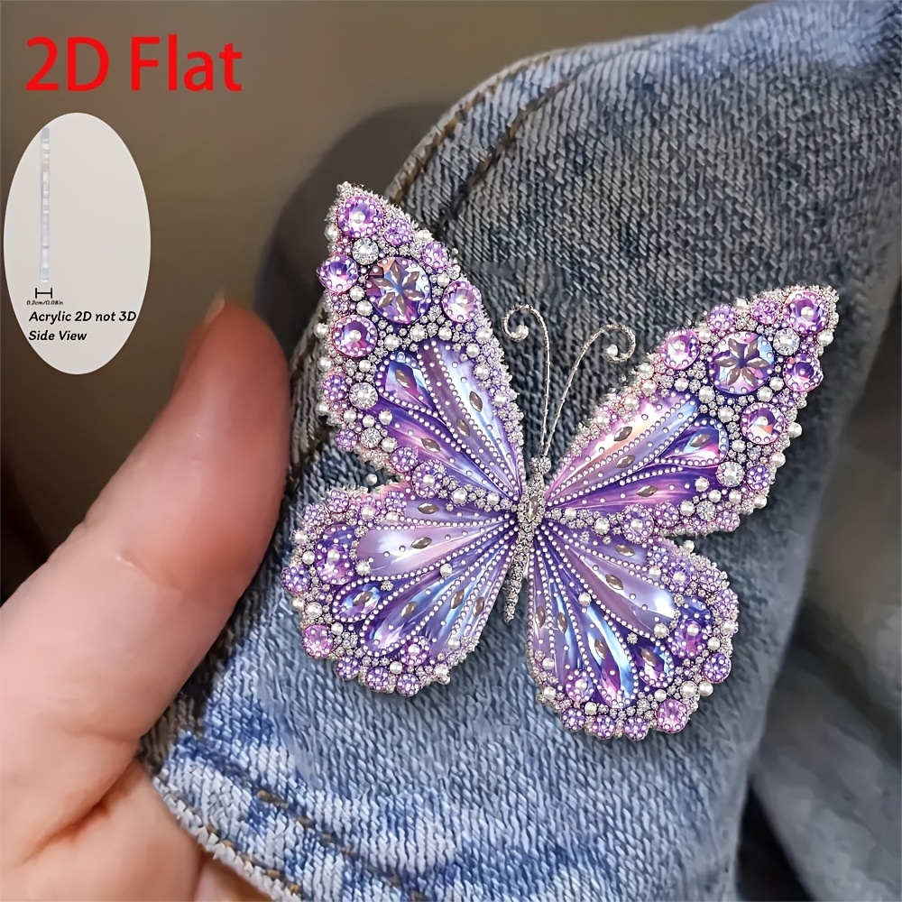 TEMU 2d Flat - 1pc Creative Brooch, Sparkling Purple Brooch, Suitable For Men's And Women's Suit Brooch, Sweater Scarf Coat Accessory, 2d Flat