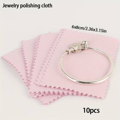 10 paños de para el y limpieza de joyería dorada y plateada, adecuados para joyas, anillos, collares, pulseras, de limpieza , paños de limpieza y de joyería