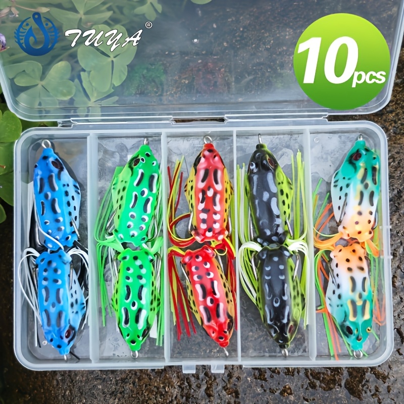 

Ensemble de 10 Leurres de Grenouille Réalistes - Appâts en PVC Souple pour & la Pêche, Plomb