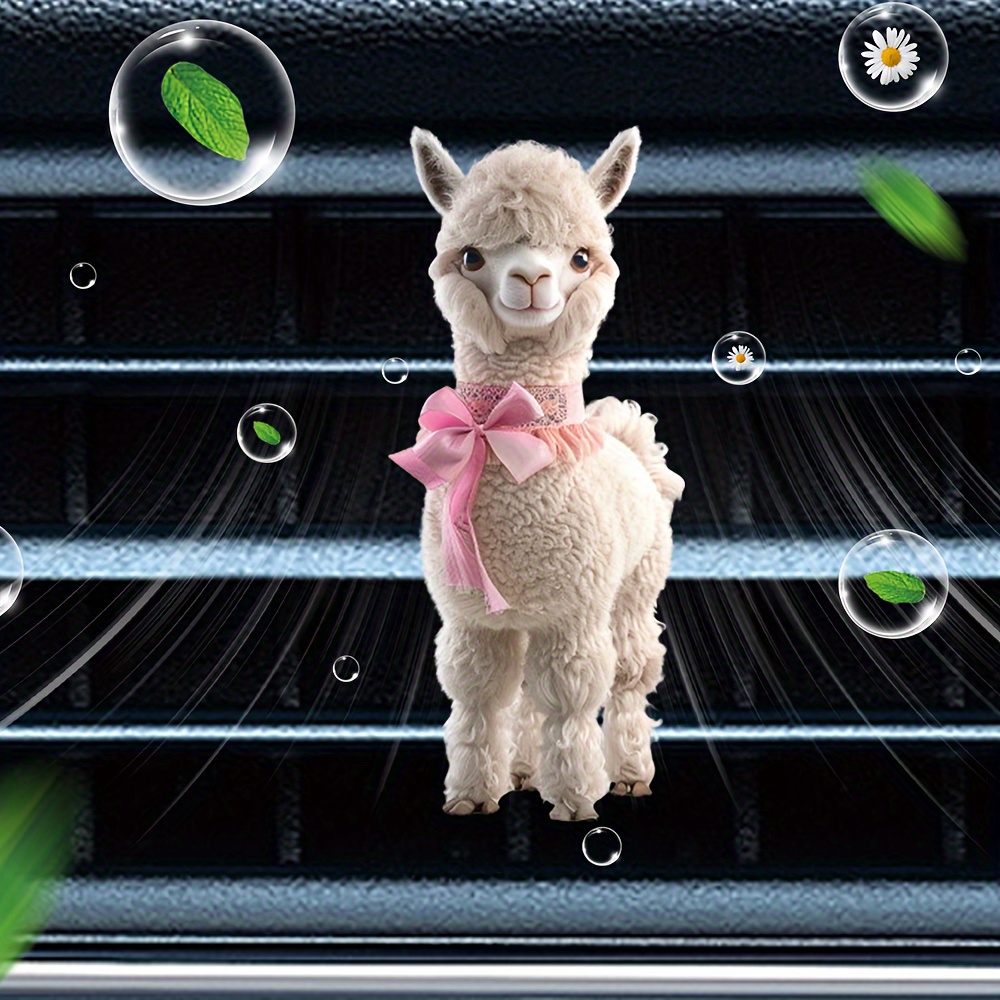 

Cute Alpaca Car Clip Freshener With 2 Scent Tablets, Acrylic Auto Outlet Decoration, & , Vehicle Interior Accessory