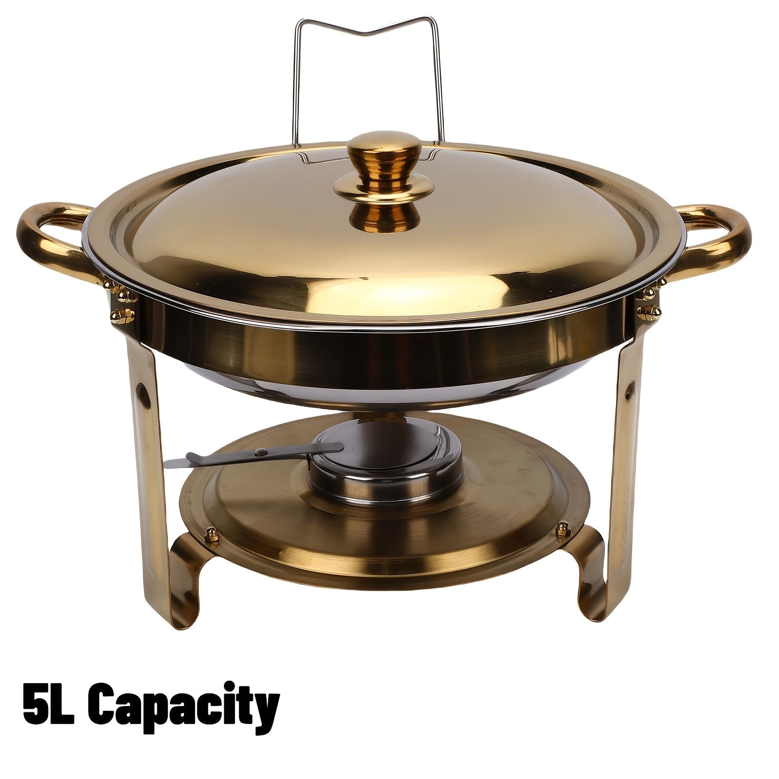 5l Stainless Steel Chafing Dish Designed For Buffets, Ideal For Parties, Weddings, And Catering, For Cooking