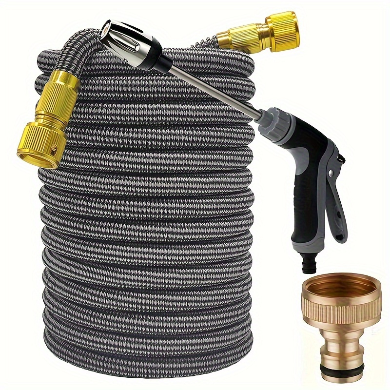 

High-pressure Garden Hose, 25-150ft, Commercial Rubber, 3/4" Pure Copper Thread, Watering Tool For Lawn And Garden, With Nozzle And Wand