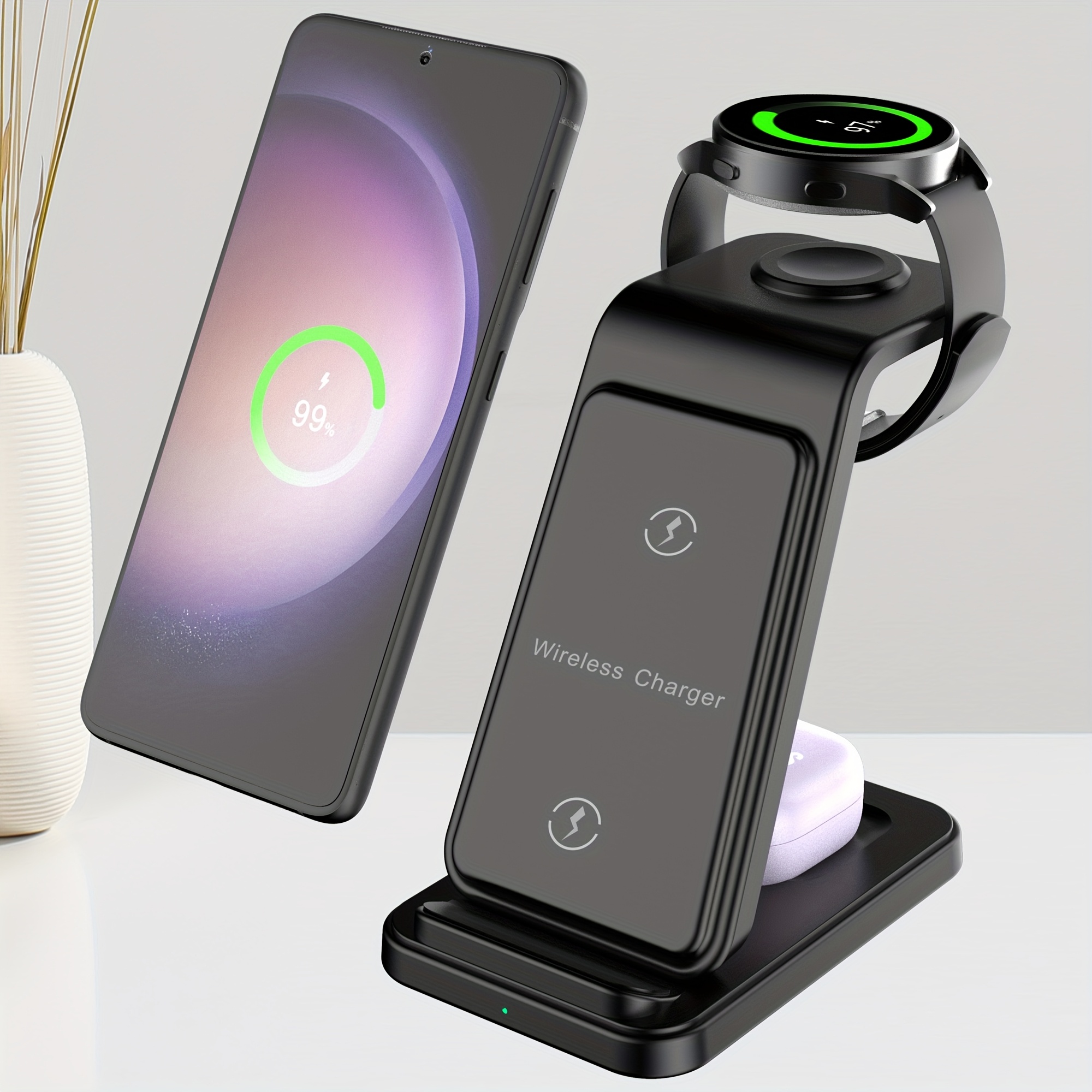 

3in 1 Wireless Charger , Fast Wireless Charging Station Stand Dock For Ultra/s24/s24+/s23/s23+/s22/s21/s20/s20+/s10/s9//s8/note 20/10/9/8, For 7/6/6 Classic/5//4/3/2/active, For /pro/live