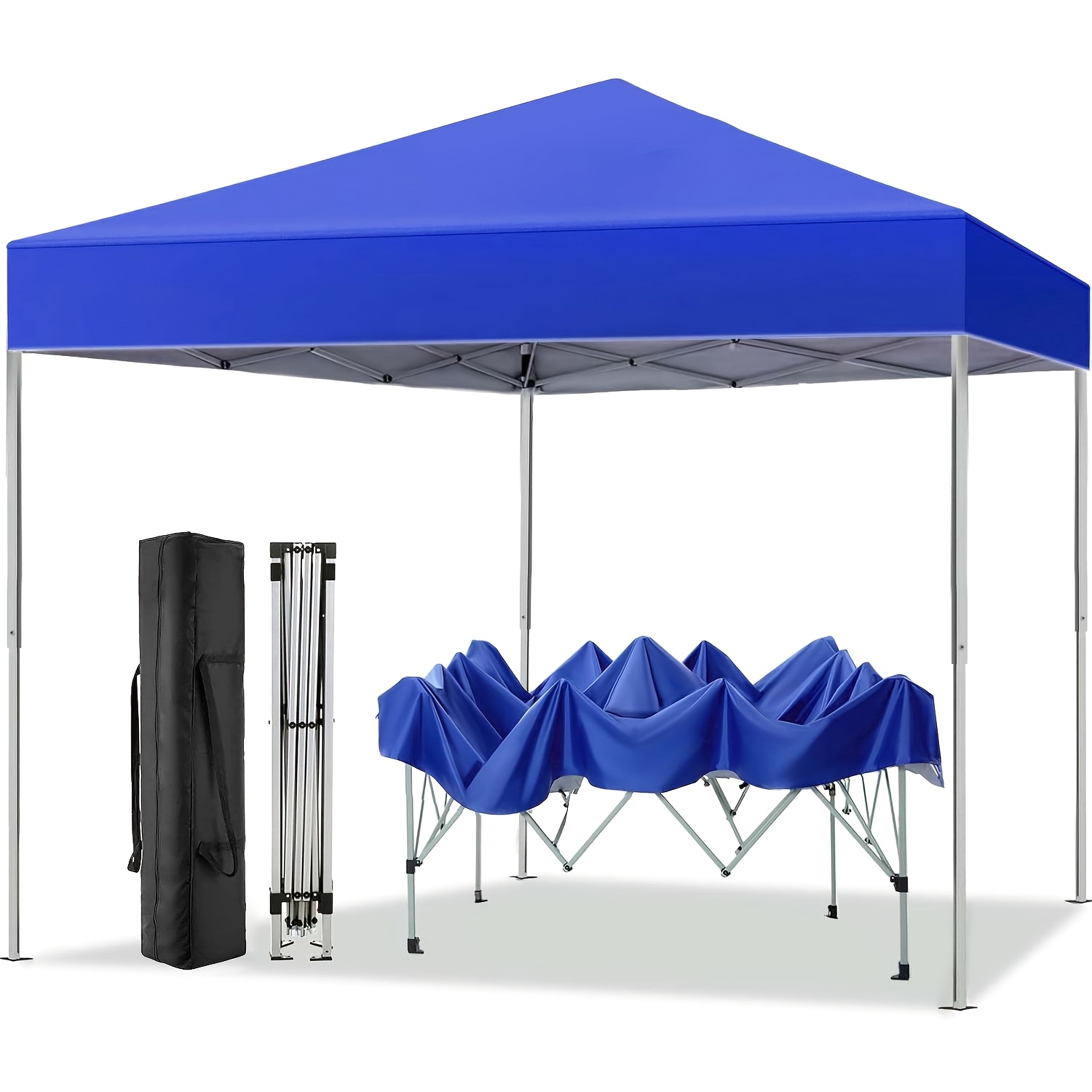 GVDV Canopy Tent, 10x10 Ft Easy Pop Up Outdoor Canopy Tent, Folding Shed, Portable Straight Leg Gazebo Instant Canopy With 4 Ropes, Outdoor Beach Sports Shelter With Carry Bag