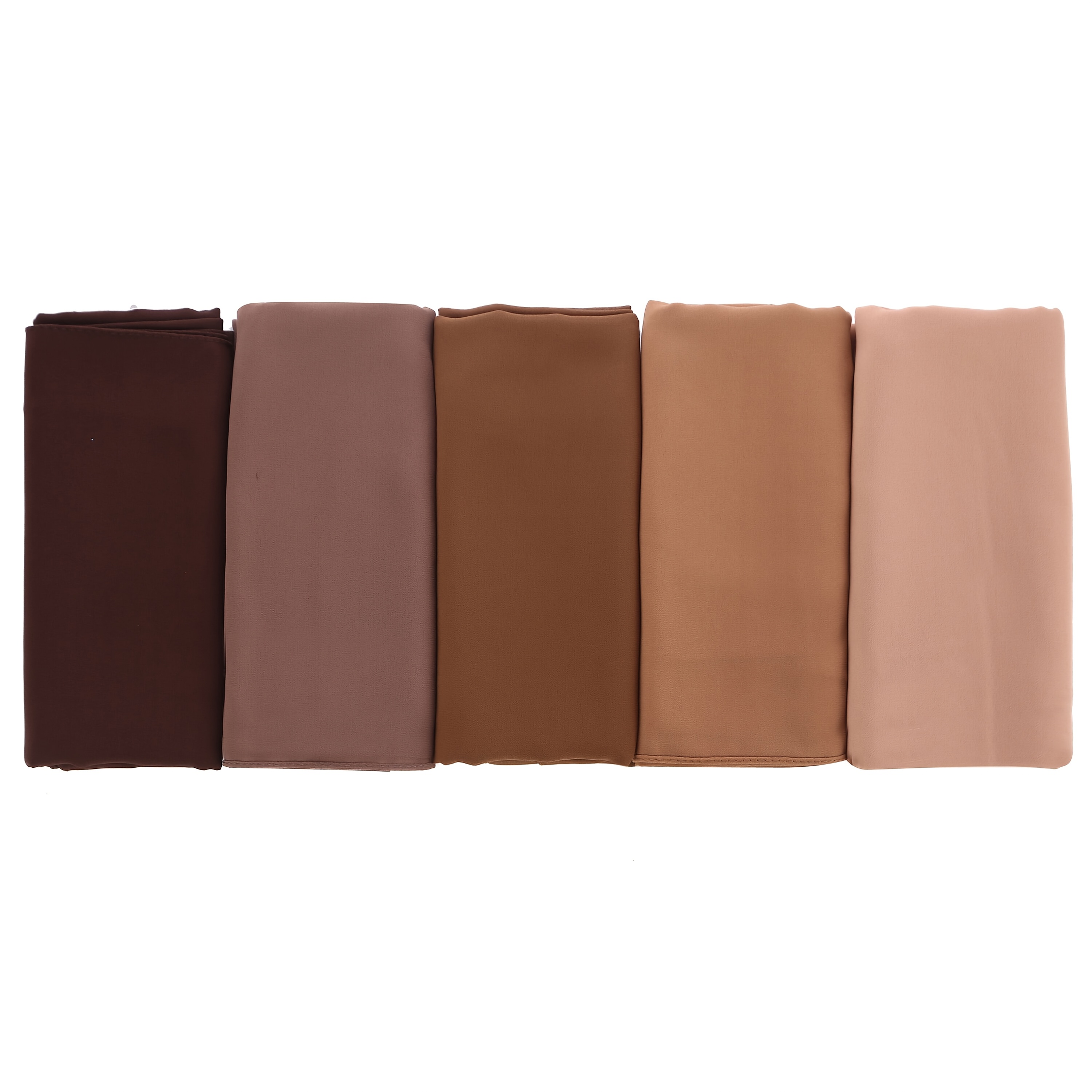 5pcs Set of Solid Color Chiffon Muslim Hijabs for Women, Packed in OPP Bag, Ramadan