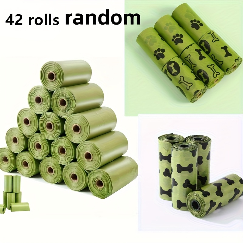 E-shop 42 Rollen Paws Hundekotbeutel Großpackung, 630 Stück, Duftend, Auslaufsicher, Polyethylen, Abfallbehälter für Hunde Katzen