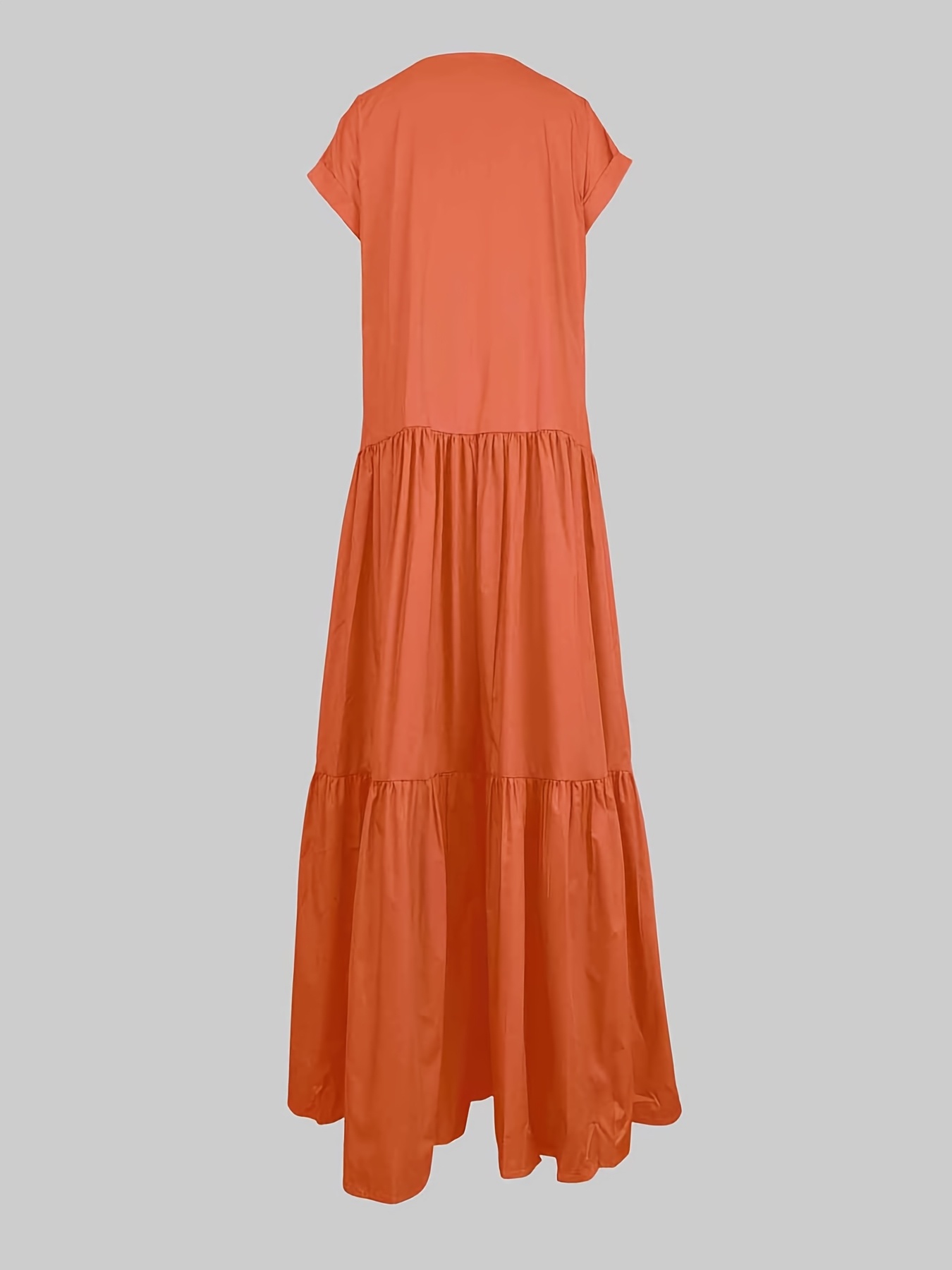 Summer Maxi Dress Match Women's V-Neck Maxi Dress - Casual Long T-Shirt  Dress With Side Pockets And Split Design V-neck Long T-shirt Dress